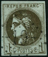 Oblit. N°39Cc 1c Olive Bronze R3 - TB - 1870 Emisión De Bordeaux