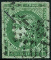 Oblit. N°42Bi 5c Vert émeraude - TB. - 1870 Emisión De Bordeaux