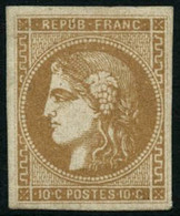 ** N°43A 10c Bistre R1, Signé Brun - TB - 1870 Uitgave Van Bordeaux