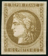 ** N°43Ab 10c Bistre Verdâtre R1 - TB - 1870 Uitgave Van Bordeaux