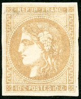 ** N°43B 10c Bistre-jaune R2, Pièce De Luxe, Quasi SC - TB - 1870 Ausgabe Bordeaux