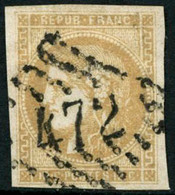 Oblit. N°43Bc 10c Citron - TB. - 1870 Bordeaux Printing