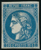 ** N°46B 20c Bleu, Type II R2 - TB. - 1870 Bordeaux Printing