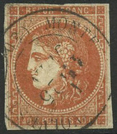 Oblit. N°48j Cérès 40c Rouge-clair Obl Càd,  état 1, Petites Marges - B - 1870 Bordeaux Printing
