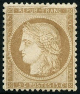 ** N°59 15c Bistre, Pièce De Luxe - TB. - 1871-1875 Cérès