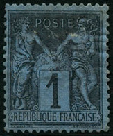 * N°84 1c Noir S/bleu De Prusse, Qualité Standard - B - 1876-1898 Sage (Tipo II)