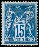 ** N°90a 15c Bleu S/bleu - TB. - 1876-1898 Sage (Type II)