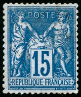 ** N°90a 15c Bleu S/bleu - TB. - 1876-1898 Sage (Tipo II)