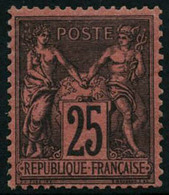 ** N°91 25c Noir S/rouge - TB. - 1876-1898 Sage (Type II)