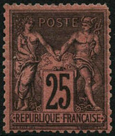 ** N°91 25c Noir S/rouge - TB. - 1876-1898 Sage (Type II)