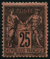 ** N°91 25c Noir S/rouge - TB. - 1876-1898 Sage (Type II)