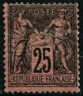 ** N°91 25c Noir S/rouge - TB. - 1876-1898 Sage (Type II)