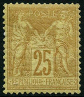 ** N°92 25c Bistre S/jaune - TB. - 1876-1898 Sage (Type II)