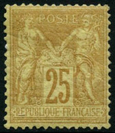 ** N°92 25c Bistre S/jaune - TB. - 1876-1898 Sage (Tipo II)