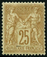 ** N°92 25c Bistre S/jaune - TB. - 1876-1898 Sage (Type II)