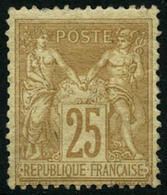 * N°92 25c Bistre S/jaune - TB. - 1876-1898 Sage (Tipo II)