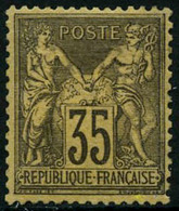 ** N°93 35c Violet Noir S/jaune - TB. - 1876-1898 Sage (Type II)