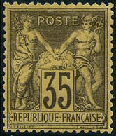 * N°93 35c Violet Noir S/jaune - TB. - 1876-1898 Sage (Type II)