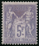 * N°95 5F Violet S/lilas, Signé Calves - TB. - 1876-1898 Sage (Type II)