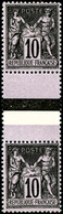 ** N°103a 10c Noir S/lilas, Les 2 Types Se Tenant - TB - 1898-1900 Sage (Type III)