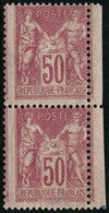 ** N°104 50c Rose, Paire Superbe Variété De Piquage (décalage Latéral) - TB - 1898-1900 Sage (Type III)