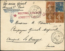 Lettre 1929 Meeting D'Aulnat, Vignette Au Verso TB - Andere & Zonder Classificatie