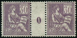 ** N°115 30c Violet, Paire Mill 0 - TB. - Millésime