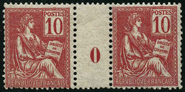 ** N°116 10c Rouge, Paire Mill 0 - TB - Millésimes