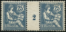 ** N°127 25c Bleu, Paire Mill 2 - TB. - Millésime