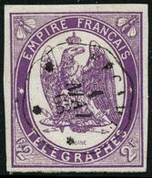 Oblit. N°4 2F Violet, Luxe Signé JF Brun - TB - Telegramas Y Teléfonos