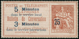 (*) N°14 25 Sur 50 Rouge Sur Rose - TB - Telegraphie Und Telefon