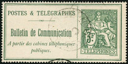 Oblit. N°30 3F Vert - TB. - Telegramas Y Teléfonos