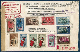 Lettre N°239 X 2 + 276 X 2 + PA 52 Lettre Recommandée Censuré De Tanatave Pour Bamako (Soudan) Avec 3 France Libre Du 44 - Otros & Sin Clasificación