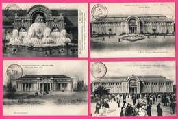 7 Cp Expo Internationale D'Electricité - Marseille - Palais - Théâtre - Fontaine - Animée - Photo Edit. BAUDOUIN - Exposición Internacional De Electricidad 1908 Y Otras