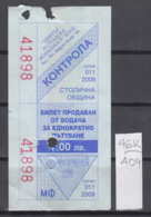46K409 / 2009 - 1.00 Leva - Seller Driver , BUS , TRAM , Trolleybus , Coat Of Arms Of Sofia , Ticket Billet , Bulgaria - Europe