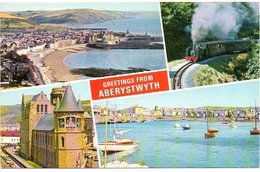 Aberystwyth Harbour Railway Multi View Oa Trein  Haven Port Train Tren - Cardiganshire
