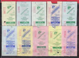 247920 / Lot Of 10 Pieces -  BUS , TRAM , Trolleybus , SOFIA , Ticket Billet , Bulgaria Bulgarie Bulgarien Bulgarije - Europe