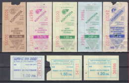 247924 / Lot Of 8 Pieces -  BUS , TRAM , Trolleybus , SOFIA , Ticket Billet , Bulgaria Bulgarie Bulgarien Bulgarije - Europe