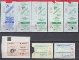 247928 / Lot Of 8 Pieces -  BUS , TRAM , Trolleybus , SOFIA , Ticket Billet , Bulgaria Bulgarie Bulgarien Bulgarije - Europa