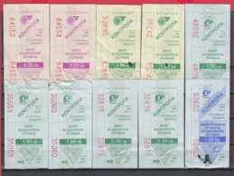 247931 / Lot Of 10 Pieces -  BUS , TRAM , Trolleybus , SOFIA , Ticket Billet , Bulgaria Bulgarie Bulgarien Bulgarije - Europe