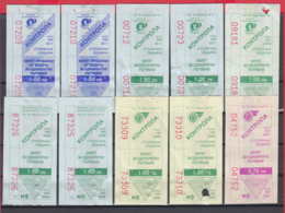 247932 / Lot Of 10 Pieces -  BUS , TRAM , Trolleybus , SOFIA , Ticket Billet , Bulgaria Bulgarie Bulgarien Bulgarije - Europa