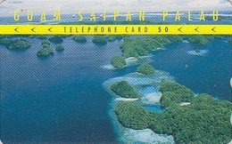 Télécarte Japon / 110-011 - Série 6/6 - Site GUAM SAIPAN PALAU - Vue Aérienne - USA Related Japan Phonecard - 69 - Paysages