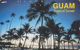 Télécarte Japon / 110-016 - Site GUAM USA - Plage & Palmier - Tropical Sunset Japan Phonecard - 71 - Paysages