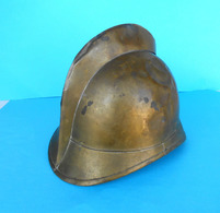 ANTIQUE FIRE HELMET 1900s Ancien Casque De Pompier Feuerwehrhelm Elmetto Antincendio Fire Department Pompiers Feuerwehr - Brandweer