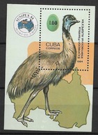 1984 Cuba Fauna Avestruz Block Nuevo - Avestruces