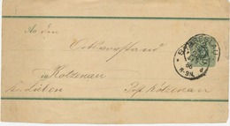 DEUTSCHES REICH „BRESLAU“ (jetzt WROCLAW, Polen) K1 Auf Pra.-GA-Streifband-Vorderseite 3 Pfennig Nach KATZENAU, 1886 - Brieven En Documenten