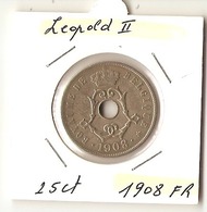 LEOPOLD II  -- 25 CENT 1908 FR - 25 Cent