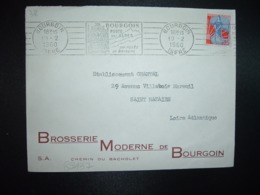 LETTRE TP M. A LA NEF 0,25 OBL.MEC.19-2 1960 BOURGOIN ISERE (38) BROSSERIE MODERNE - Otros & Sin Clasificación