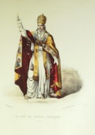 Costume-Religion PAPE En CEREMONIE Cour De Rome 1862 - Lithographies