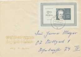 DDR 1971, 200. Geburtstag Von Ludwig Von Beethoven Auf Kab.-Brief Von WEIMAR 1 Nach STUTTGART - Covers & Documents